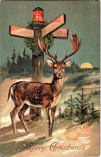 Vintage präge weihnachtsmann - präge,