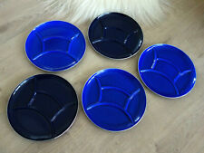5 SILIT Fondueteller Teller Raclette Antipasti Emaille blau 70er Vintage