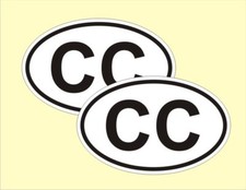 2 x Autoaufkleber CC Pkw Kfz