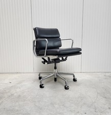 1x Herman MILLER EA435 Soft PAD Bürostuhl Alu Chair LEDER Schwarz EA217 Eames