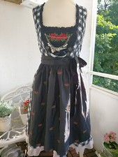 FUCHS TRACHTEN Traumhaftes Karo Dirndl Gr.36 Rosen mit Charivari Oktoberfest 
