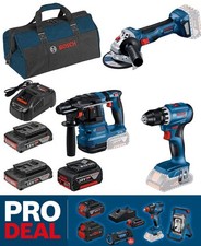Bosch 18 Volt Profi-Set 3 Akkus 2-4 Ah GSR 18 V-45 GWS 18V-8 GBH 18 V-22 NEU