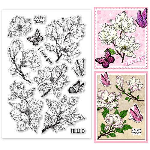 Magnolia blume klar stempel - blume,