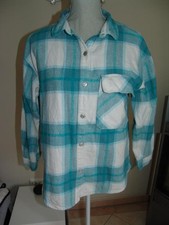 •●♥ ZARA - KARIERTES OVERSIZE-OBERHEMD BLUSE - Gr. 13-14 Jahre 164 - grün ♥●•