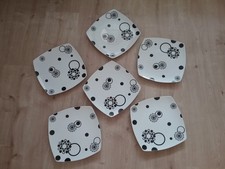 6 X Teller - Essteller 26 X 26 cm - schwarz / weiß - IKEA - Speiseteller