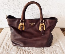 Original Prada Tasche Handtasche Schultertasche echt Leder braun