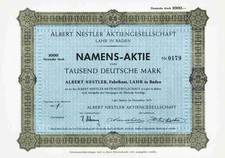 Albert Nestler 1952 Lahr Schwarzwald Baden Rechenschieber 1000 DM Orginalsignum