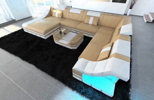 Sofa wohnlandschaft leder usb - wohnlandschaft,