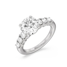 14K Weißgold Ehering