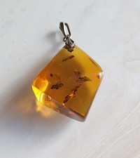 Antik Anhänger 835er Silber Baltischer Bernstein