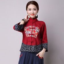 Chinesisch Damen Blumen Bluse