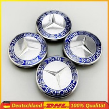 4x 75mm Blau Radkappe