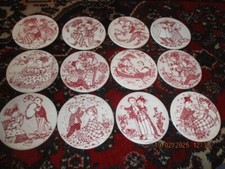 12 Wandteller Monatsteller rot