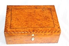 Biedermeier Schatulle Ahorn Birke Wurzel Band Intarsien  Holzkiste Truhe 1820