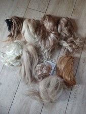 8x Haarteile Blond mit Butterfly Haarspange 