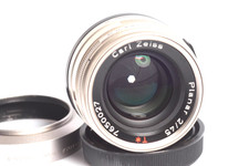 Contax Planar 2/45 T* Carl Zeiss Weitwinkel Lens Chrom G1/G2 with lens hood