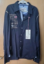 Camp David Hemd Muscle Fit Special Edition  Gr. L, schwarz, Stickereien,  neu 