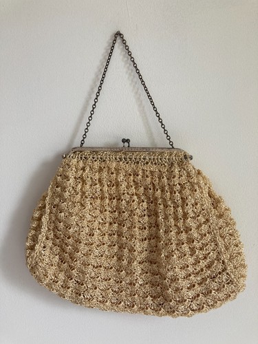 Vintage abendtasche gehäkelt - abendtasche,