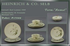 Heinrich & Co Selb "Anmut" #17044 Teile zur Wahl:  teller tasse dose gedeck