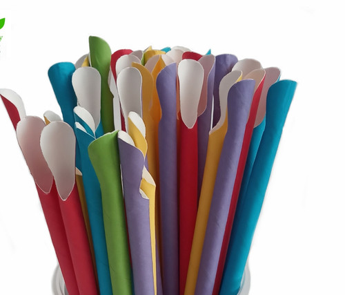 Papier löffeltrinkhalme slush - papier-löffeltrinkhalme,