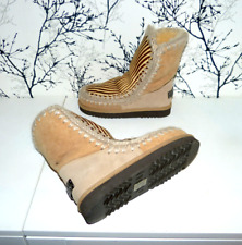 100% Original " MOU Eskimo Luxus Winter/Schnee Stiefeletten/Boots Leder/Lammfell