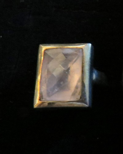 Rosenquarz silber ring - rosenquarz,