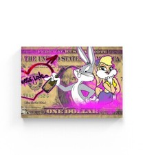 Leinwand Bild Bugs Bunny Graffiti Farbig Dekoration Wandbild Pop Art Poster