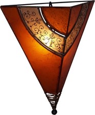 Henna Lampe, Leder Wandlampe / Wandleuchte - Venus oriental orange