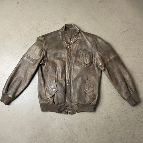 Leder zip bomberjacke - leder,