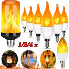 2/4×E27 E14 LED Licht Fackel Feuer Lampe Flammen Effekt Glühbirne Flacker Birnen