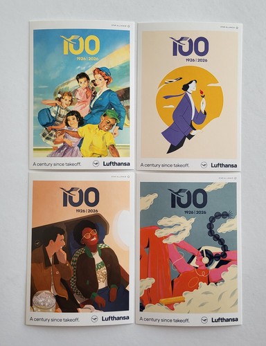 Lufthansa werbe postkarten - 4,