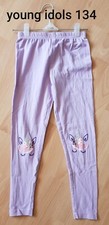 Young Idols Leggins Leggings 134 Lila Flieder Violett Silber Einhorn Einhörner