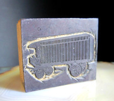 Antiker Druckstock Klischee Holz 19. Jh  Oldtimer 4,5x4x2,5 cm 4