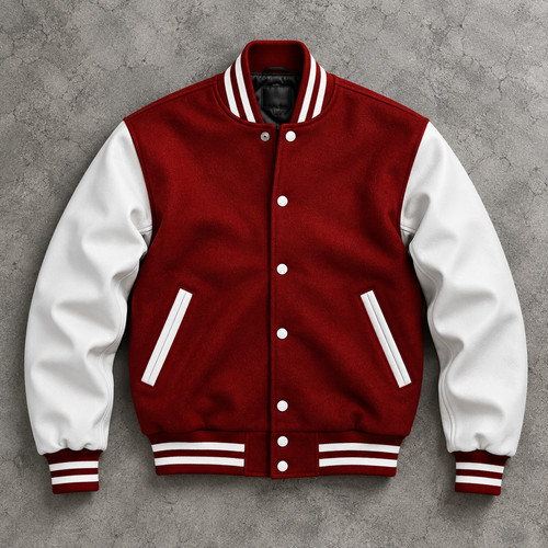 Men wool body varsity jacket - wool,