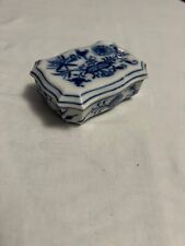 Alte Meissen Deckeldose Blaumalerei Dose Bonboniere Tabatiere Zwiebelmuster blau