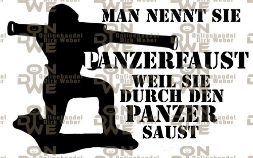 Aufkleber panzerfaust mittel - aufkleber, "panzerfaust"