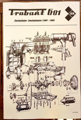 Poster trabant 601 motor - 601,
