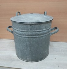 DDR Einkochapparat, -Zink Kübel-,mit Deckel, Blumenkübel, Pflanzkübel,