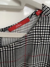 S.Oliver  Damen Blusen Shirt Viskose 3/4 Arm Kariert schwarz weiß rot   Gr. 38