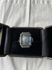 Uhrenring Silber Saphirglas Aufzieh. Voll Funktionsfähig