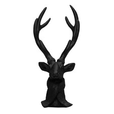 Hirschbüste HUBERTUS schwarz Hirschkopf mit Schal H29cm Deko Weihnachten Winter