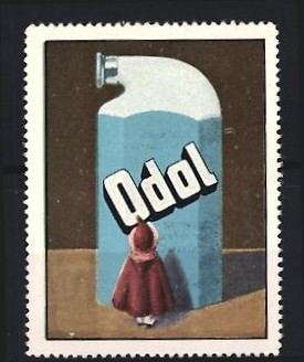 Reklamemarke odol flasche mit - flasche,
