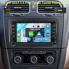 DAB+ Für VW GOLF 5 6 Touran Polo KAM 7" Autoradio Carplay Android 14 32G GPS SWC