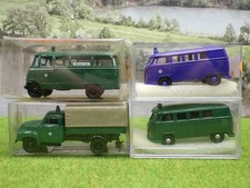 Brekina H0 Konvolut Feuerwehr Polizei 4 tlg VW T1 Opel Blitz etc  (VH) C1141