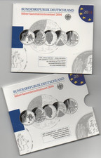 5 x 10 Euro Gedenkmünzen kompletter Jahrgang 2014, Gedenkmünzenset, Silber,  PP
