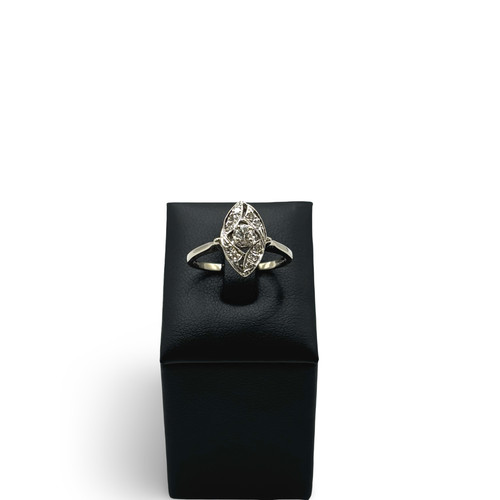 585 weißgold ring artdeco - 585/-,
