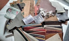 Bastelpaket- Leder-Nieten- Lederreste-Ziernieten-Schraubnieten-bunt-Korkstoff