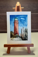Aquarell Original Leuchtturm