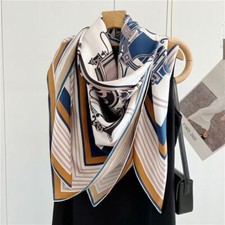 Kutschendruck reiner Köper Seide großer Halstuch Stola quadratischer Schal Hijab