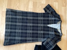 Sexy Kleid schwarz weiß Karo mit Ausschnitt Marke Drykorn + Cord Jacke Gr S M 38